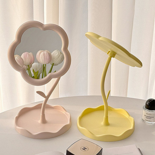 ins花朵化妆镜少女心可旋转