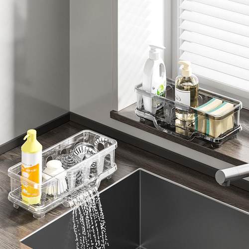 水槽置物架厨房沥水架水龙头海绵抹布架子水池百洁布钢丝球沥水篮