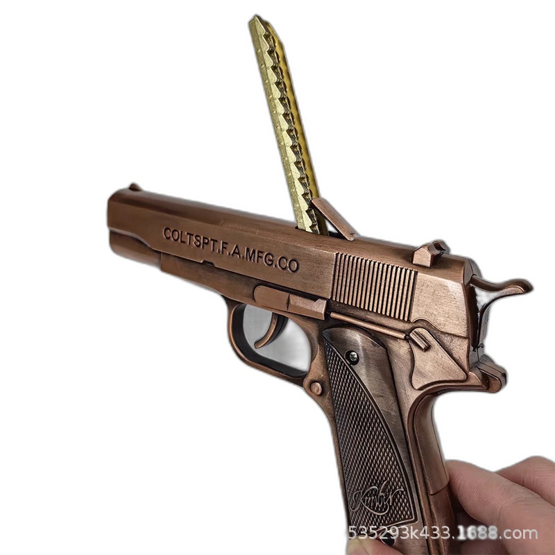 战神左轮炮子火石枪正品1911玩具砸炮枪儿时记忆响枪全金属纸圈弹