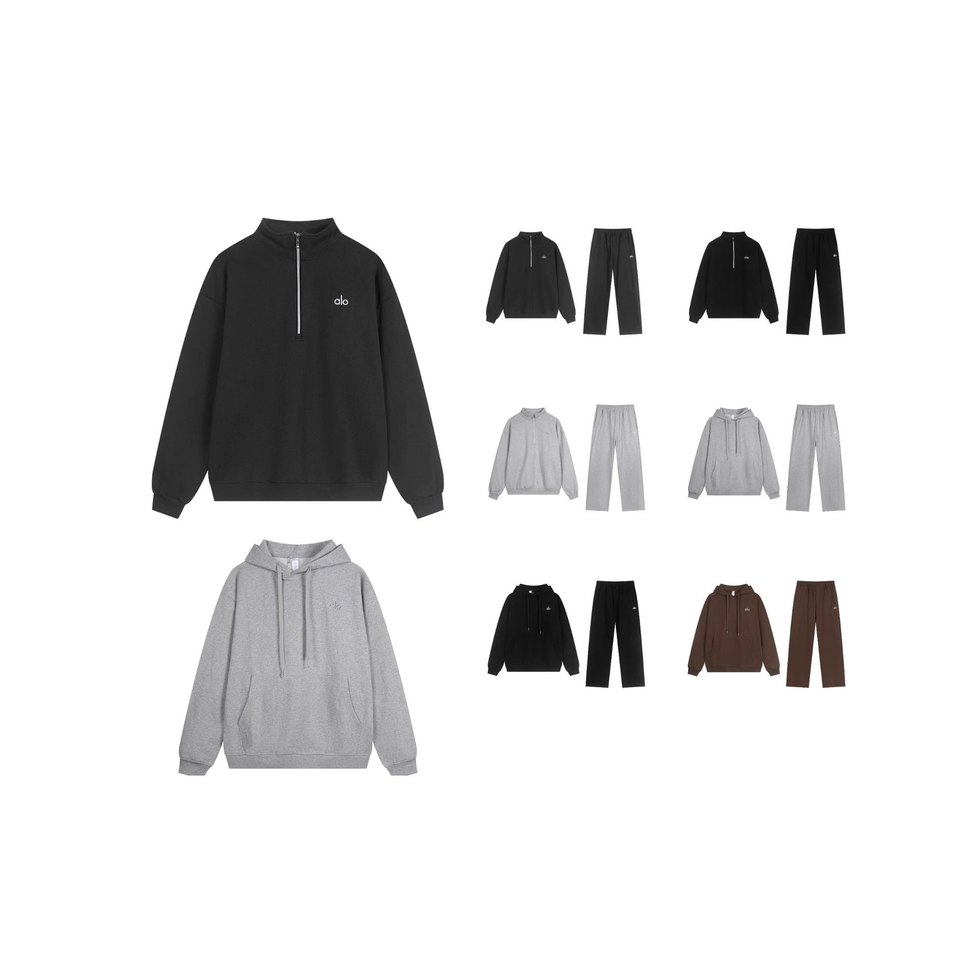 2025爆款男款衣服男士上衣男装alo重磅卫衣宽松休闲运动连帽外套