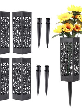 1/2/4PCS Cemetery Vase Decorations for Human Grave Hollow Fl