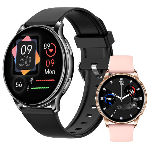 Y33 Smart Couple Watch Round Screen Bluetooth Call Heart Rat
