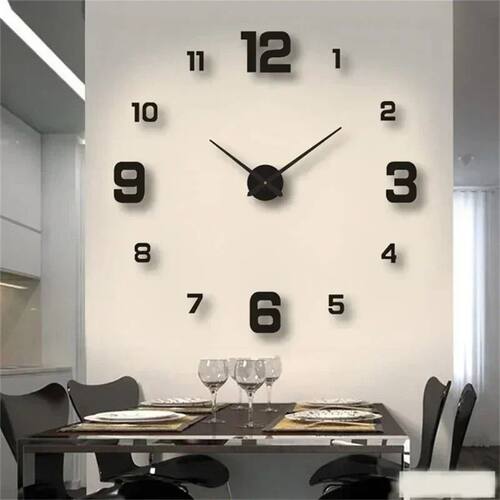 3D Luminous Wall Clock Frameless Acrylic DIY Digital Clock W