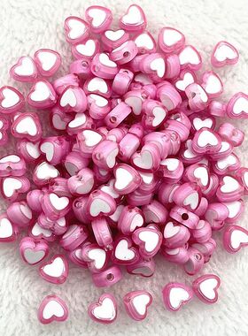 New 50pcs/lot 8x4mm Love Acrylic Bead Loose Spacer Beads for