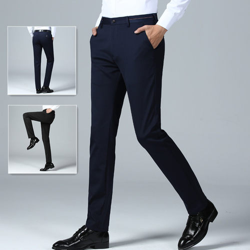 Men's Suit Trousers, Plus Velvet, Slim Sretch Formal Casual