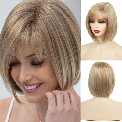 Women's Short Straight Hair Bob Head With Slanted B Chemical