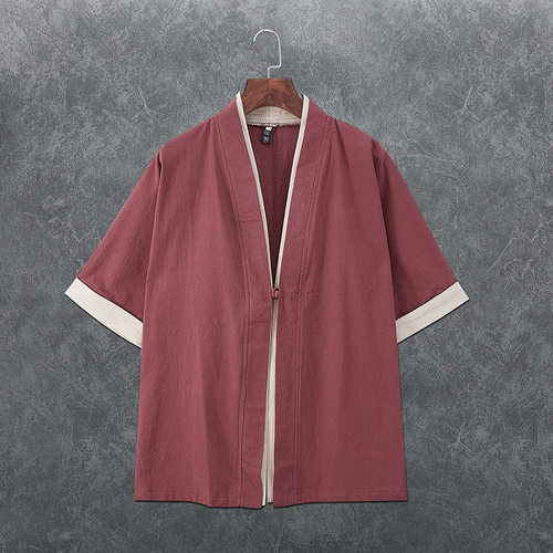 Chinese Style Linen Tang Suit Taoist Robe Men's Loose Thin J