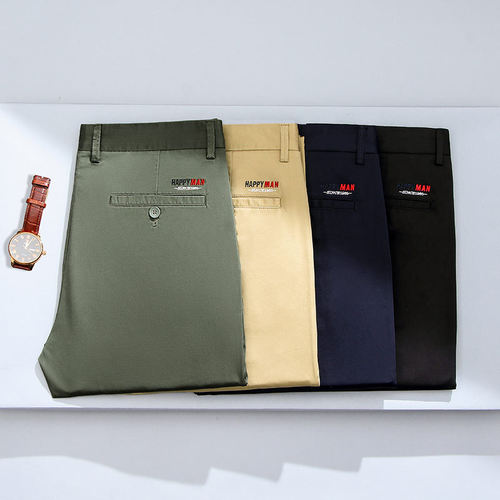 Satin Sretch Cotton Business Casual Pants For Middle-aged An