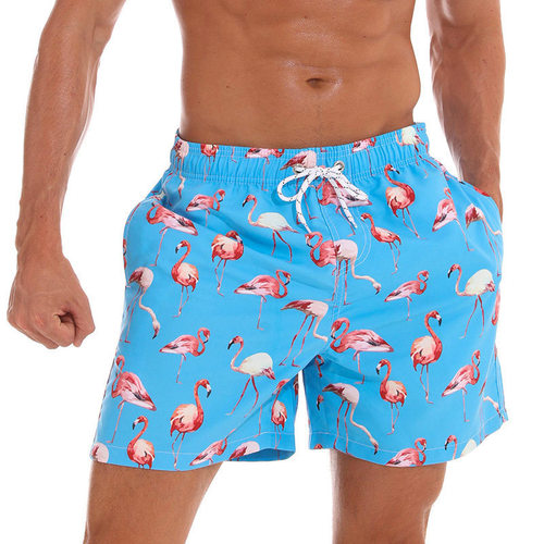 Men's Beach Pants 3d Printed Flamingo Fruit Series Large Siz