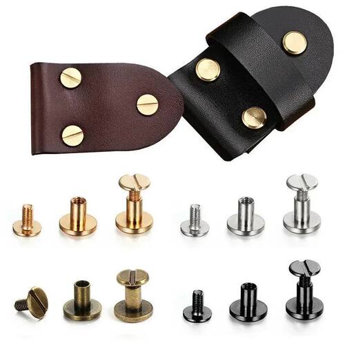 10Sets Luggage Leather Metal Craft Solid Screw Nail Rivet Do