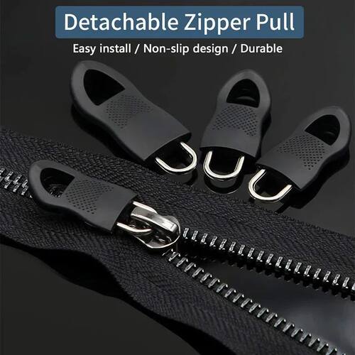 5/10Pc Replacement Zipper Slider Pull Puller End Fit Rope Ta