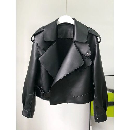 Fitaylor Spring Autumn Women PU Leather Jacket Casual Lady W