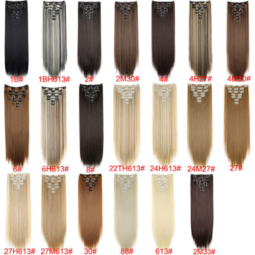 16-card 7-piece Hair Adapter Chemical Fiber Female Long Stra