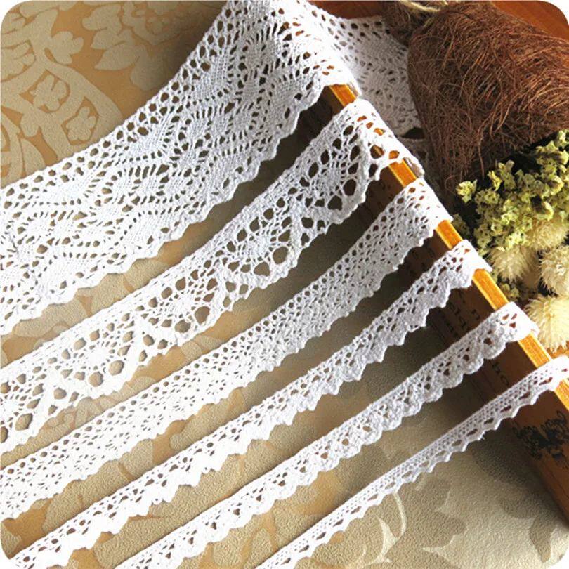 5 Meter/roll White Lace Trim Cotton Embroidered Lace Ribbon
