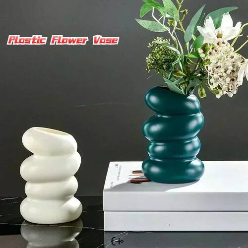 1PC Plastic Spiral White Vase Nordic Creative Flower Arrange
