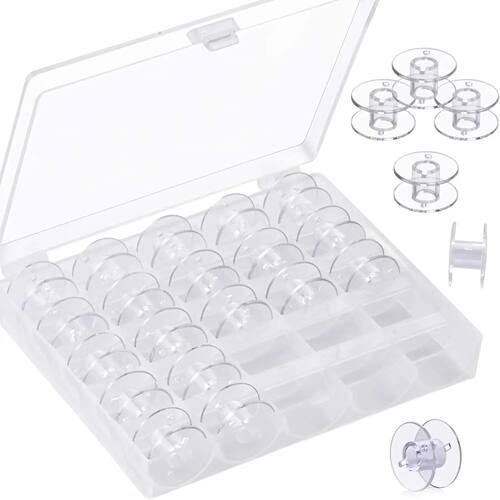 25 Pcs Plastic Sewing Machine Bobbins Sewing Supplies Colore