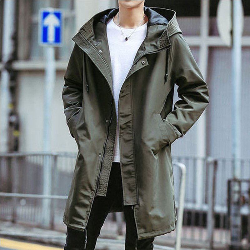 Men's Windbreaker, Medium-length British Style, Korean Style