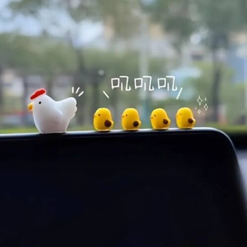 5pcs/set Cute Mini Chicken Car Ornaments, Car Center Console