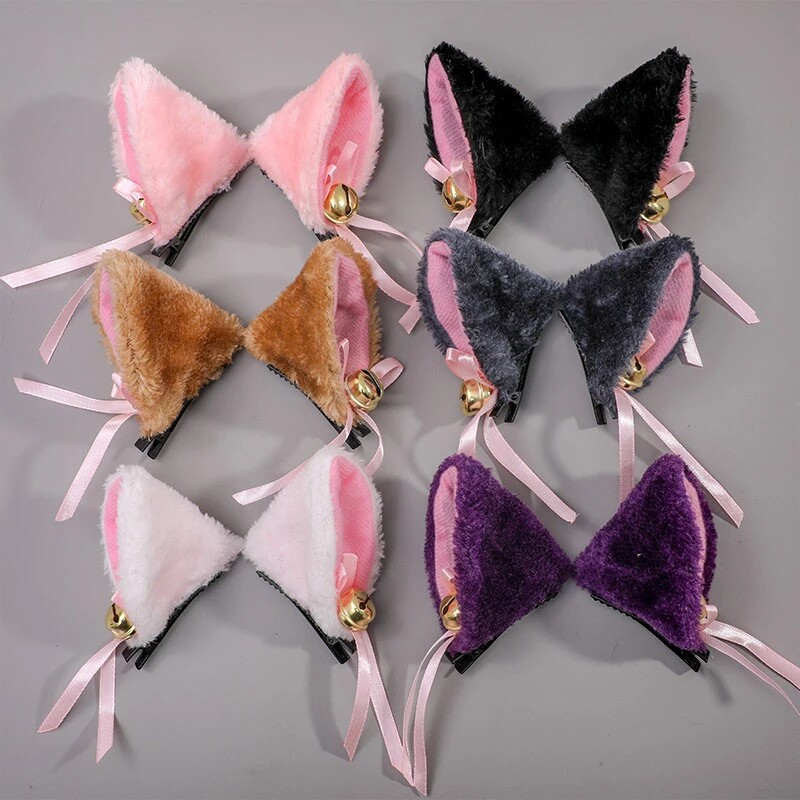 2Pcs/Lot Plush Lolita Cat Ear Hair Clips Sweet Fluffy Ear Co怎么看?
