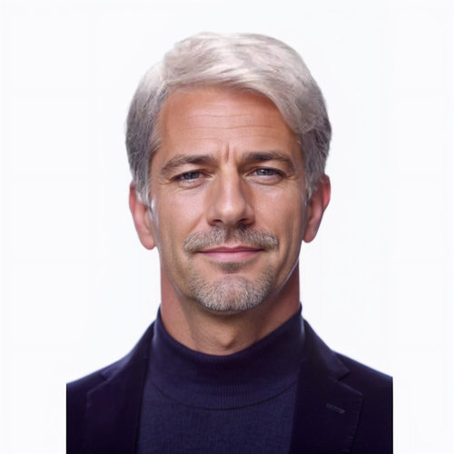 Men's Middle-aged And Elderly Gray-white Short Hair With Par