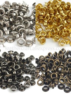 100sets 4mm Brass Eyelet with Washer Leather Craft Repair Gr