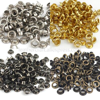 100sets 4mm Brass Eyelet with Washer Leather Craft Repair Gr