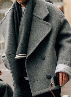 2024 Lapel Woolen Jacket Men's Independent Sreet Fashion Sho