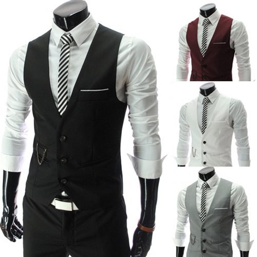 Men's Suit Vest Slim Fit Korean Style Men's Work Clothes Sui