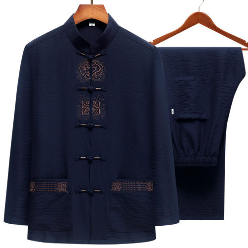 Tang Suit Men's Suit Cotton And Linen Long-sleeved Chinese S
