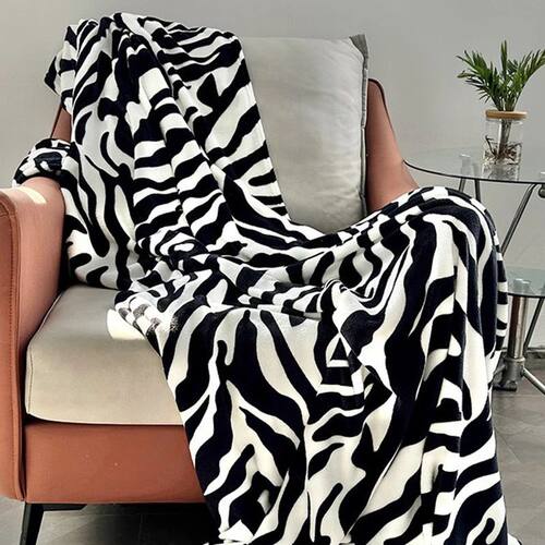 Zebra Striped Flannel Blanket Soft Comfortable Skin Friendly
