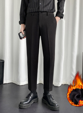Men's Korean Version Of Woolen Trousers, Plus Velvet And Thi