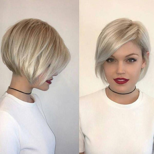 Light Blonde Bob Women's Short Hair Women's Short Straight H
