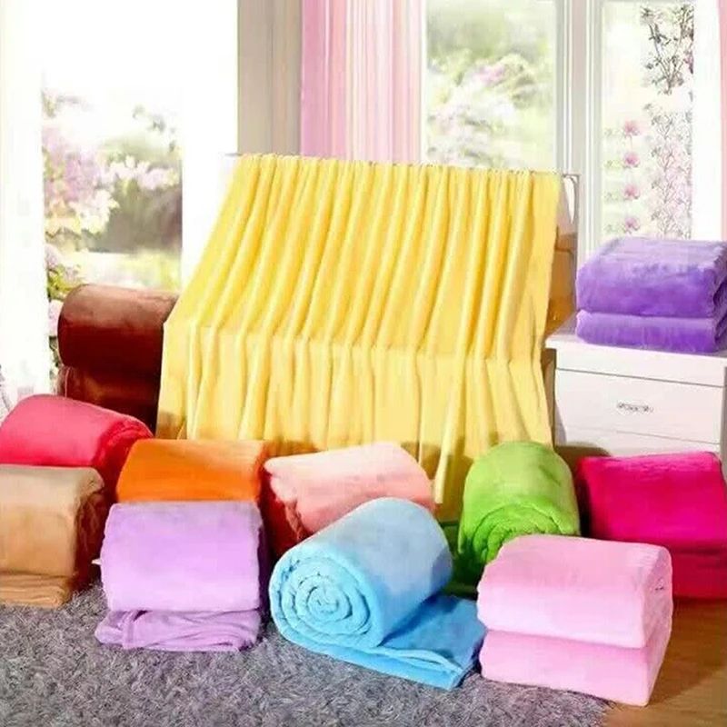 Soft Warm Blankets For Beds Winter Warm Coral Velvet Solid S