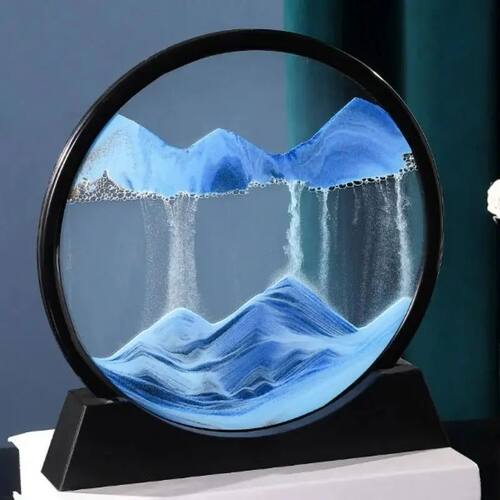 3D Moving Sand Art Picture Round Glass Deep Sea Sandscape Ho