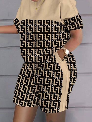 Women Casual Short Sleeve Outfit 2024 Summer Fashion Letter