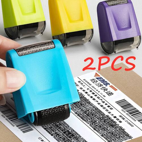 2Pcs Stamp Roller Anti-Theft Protection ID Seal Smear Privac