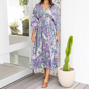 Independent Station Hot Selling Long Skirts For Women V-neck