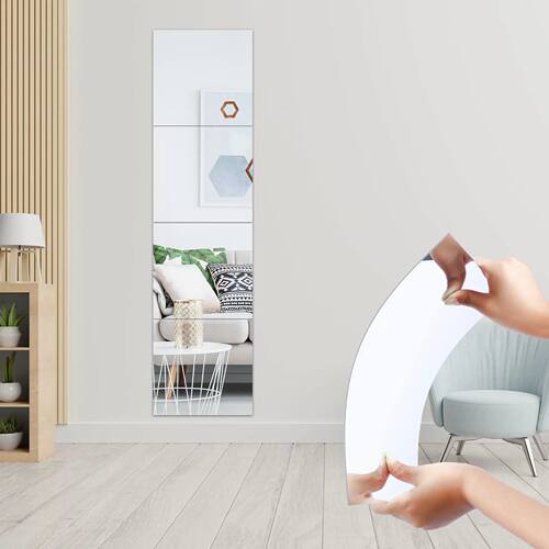 4PCs 3D Mirror Wall Stickers Self-adhesive Mirror Stickers T