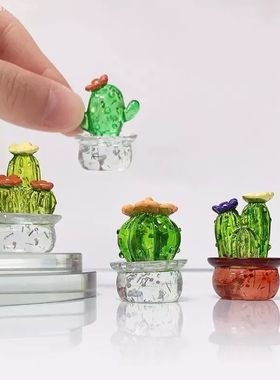 Mini Cactus Figurines Ornaments Cactus Bonsai Decor Sculptur