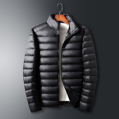 Lightweight Down Jacket Men's Fashionable Stand Collar Waist
