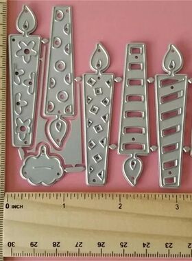 Birthday Candle Label Metal Cutting Dies Scrapbooking Stamps