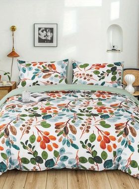 3pcs Duvet vers  Size  Green Palm Leaf Fern Plant   Hawaiian