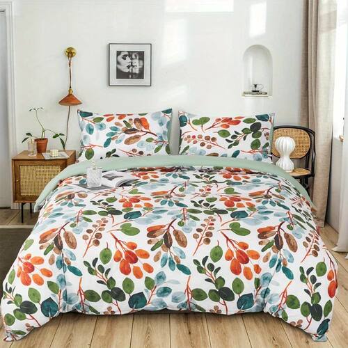 3pcs Duvet vers  Size  Green Palm Leaf Fern Plant   Hawaiian