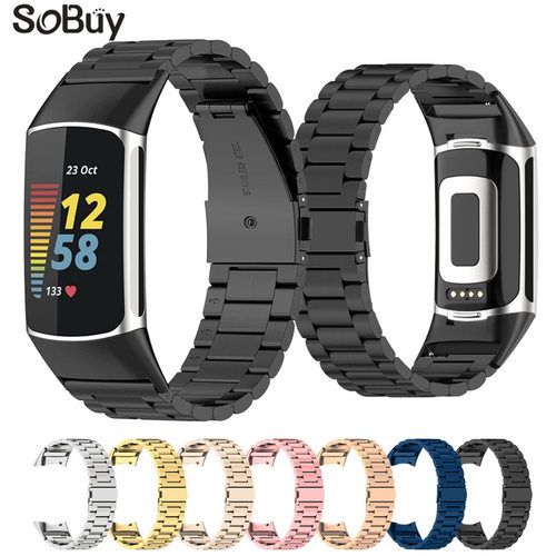 Fitbit Charge5 Bracelet Three-bead Stainless Steel Bracelet