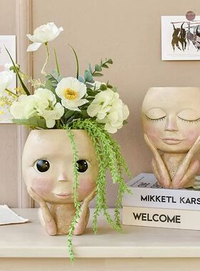 Creative Face Flower Pot Head Planter Pot Succulent Planter