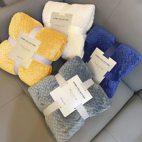 Plaid Bed Blankets Soft Warm Fluffy Throw Blanket Sofa ver C