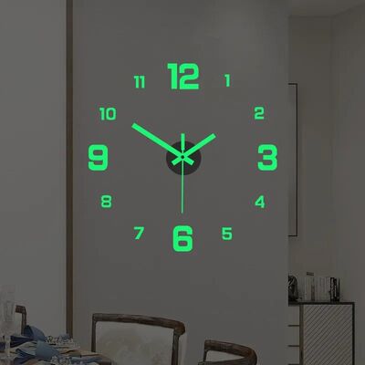 3D Luminous Wall Clock Frameless Acrylic DIY Digital Clock W