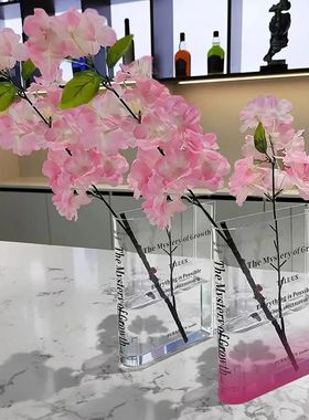Book Vase Transparent Letter Print Book Shape Flower Arrange
