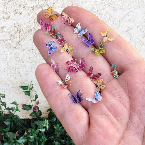 10/30/50pcs Tiny Mix Butterflies Miniature - Fairy Garden Or