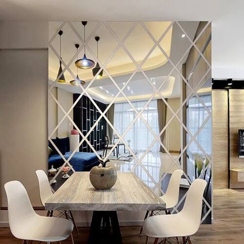 10/17/32/58pcs 3D Mirror Stickers Acrylic Triangles Self-adh